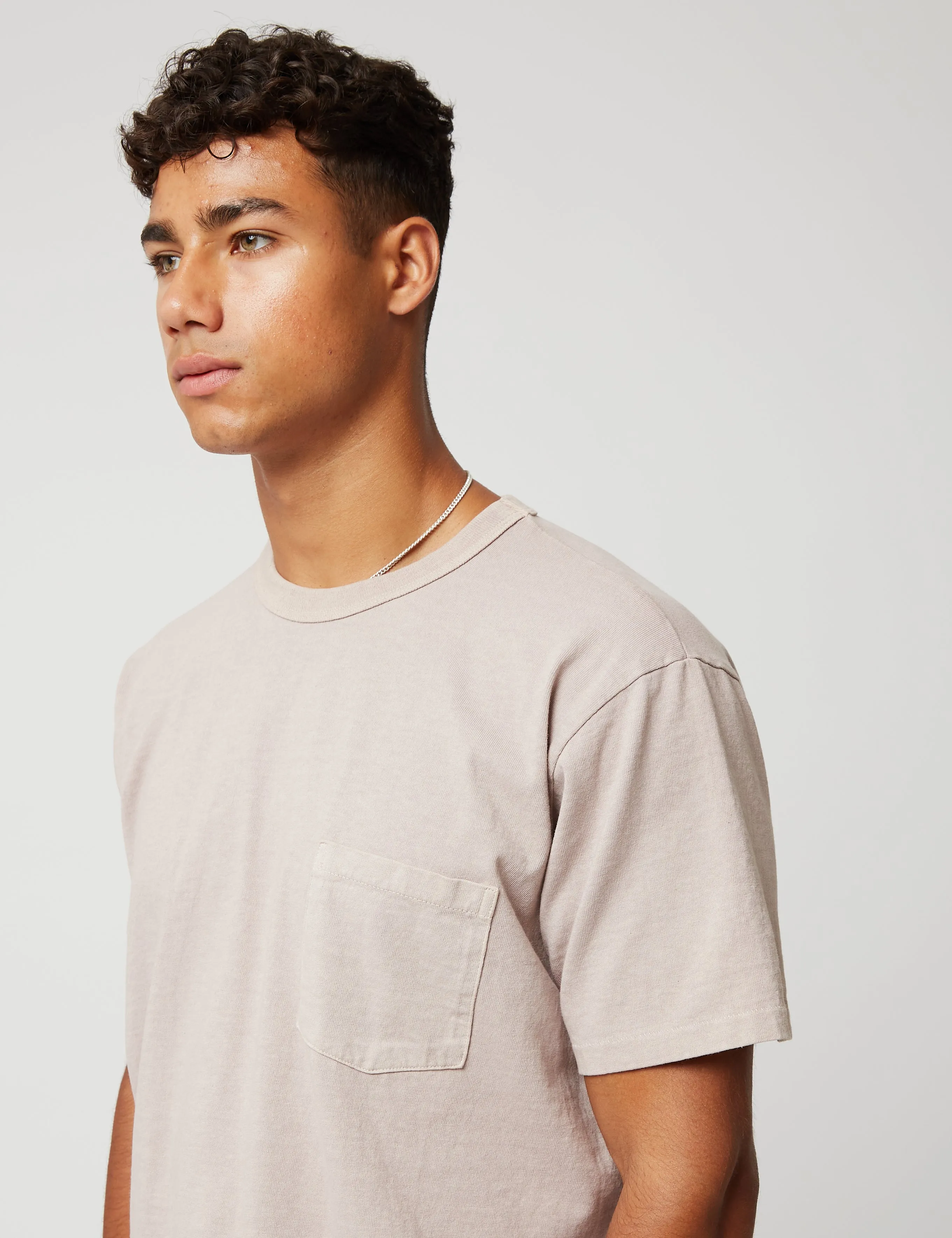 Velva Sheen Pigment Dyed USA Made Pocket T-Shirt - Mauve Purple sold by Article London product image thumbnail 2