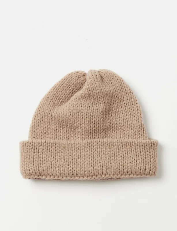 Universal Works Short Watch Beanie Hat - Camel Brown sold by Article London