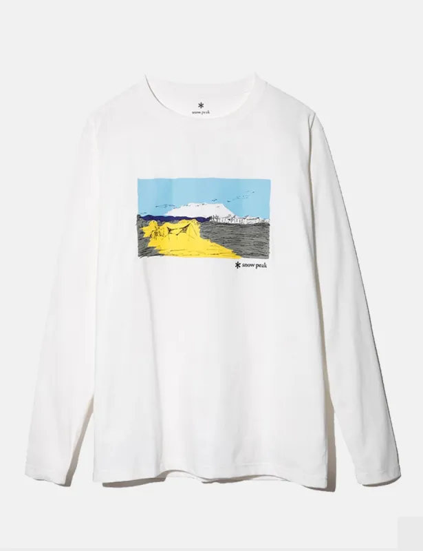 Snow Peak Campfield Long Sleeve T-Shirt - White sold by Article London