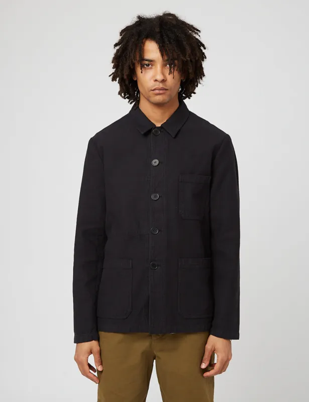 Bhode Chore Workwear Jacket (Overdyed) - Black sold by Article London