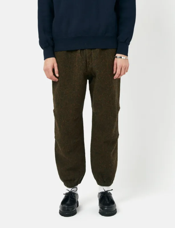 Beams Plus Wide Gym Pants (Herringbone) - Olive Green sold by Article London