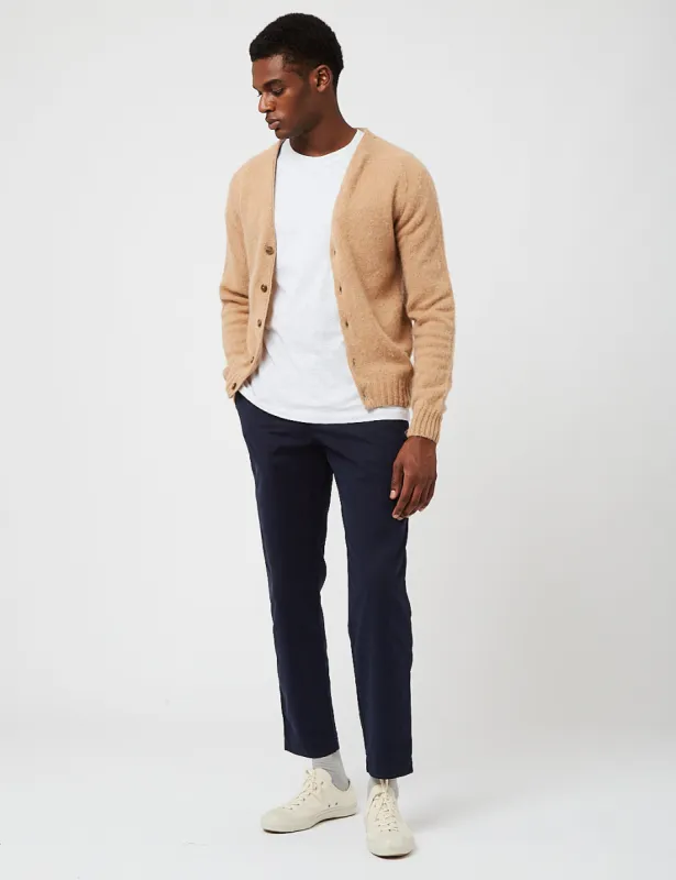 Bhode Lambswool Cardigan (Made in Scotland) - Cashew Brown sold by Article London