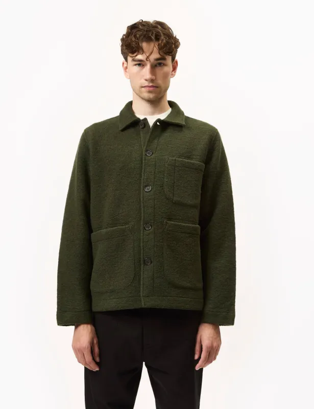 Universal Works Field Jacket (Wool Fleece) - Olive Green sold by Article London