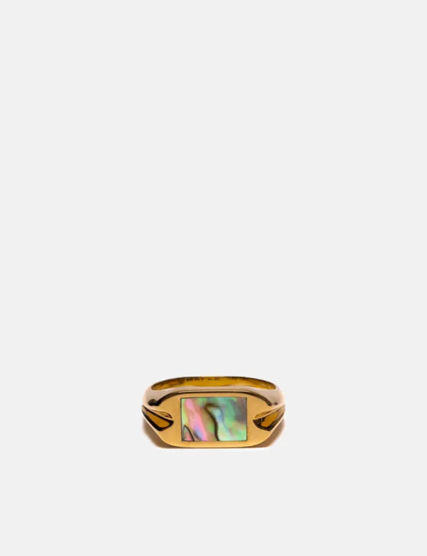 Maple Danny Signet Ring - 1/20 14K Gold Abalone sold by Article London