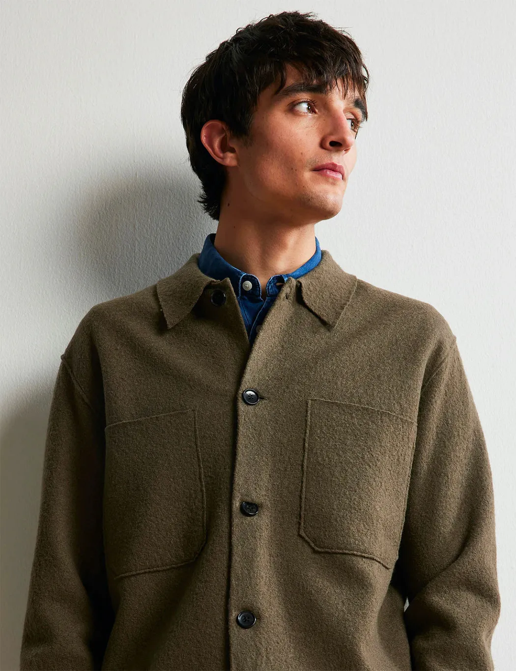 NN07 Jonas Jacket (Boiled Wool) - Clay Green sold by Article London product image thumbnail 2