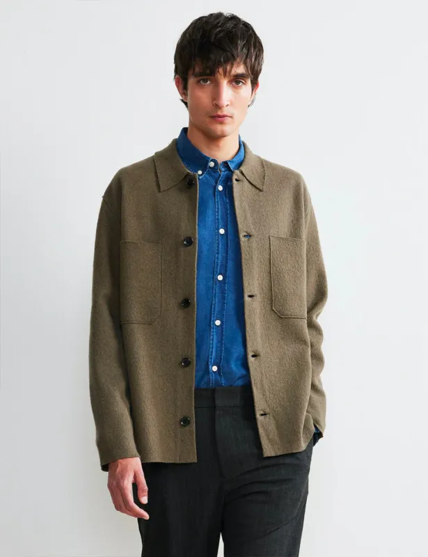 NN07 Jonas Jacket  (Boiled Wool) - Clay Green sold by Article London