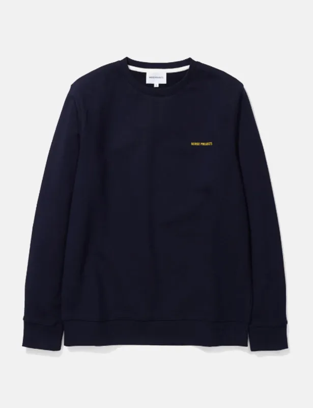 Norse Projects Vagn Norse Projects Logo Sweatshirt - Dark Navy Blue sold by Article London