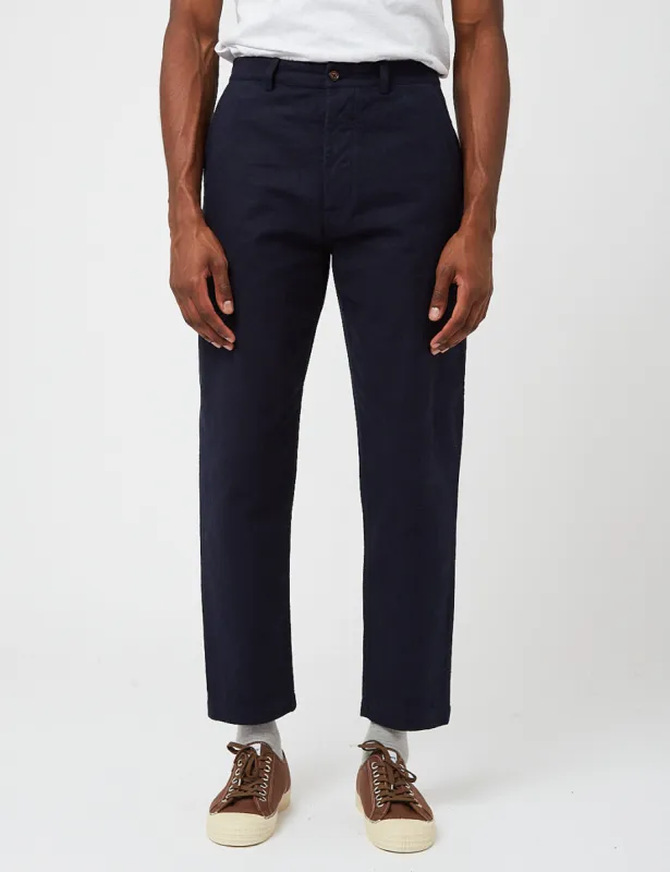 Universal Works Military Chino (Nebraska Cotton) - Navy Blue sold by Article London