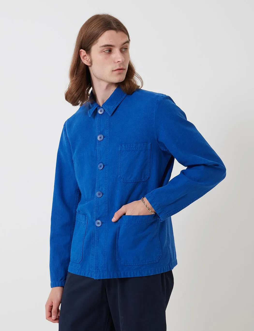 Bhode Chore Workwear Jacket - Buggati Blue (Overdyed) sold by Article London product image thumbnail 5