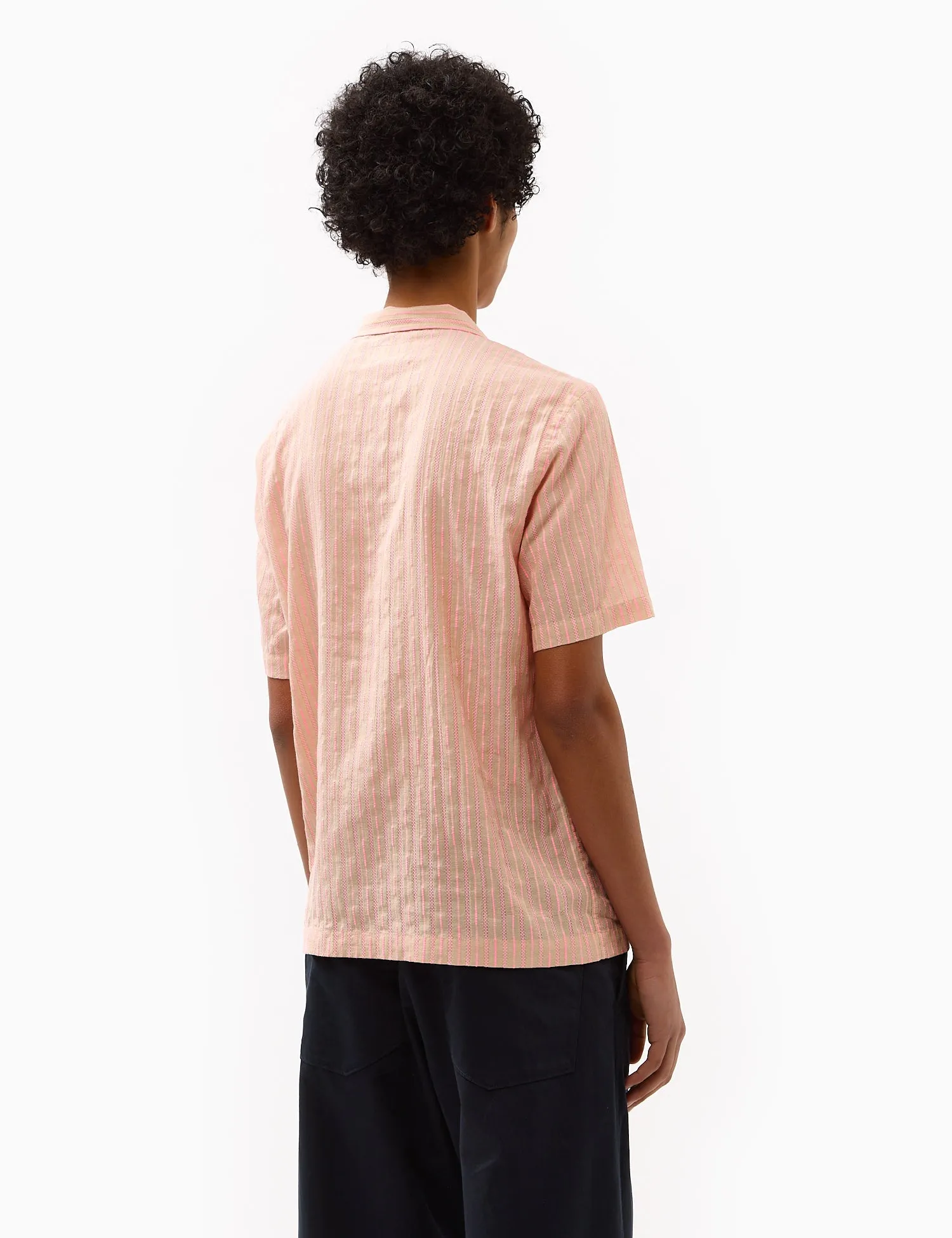 Universal Works Road Fluro Shirt - Summer Oak/Pink sold by Article London product image thumbnail 5