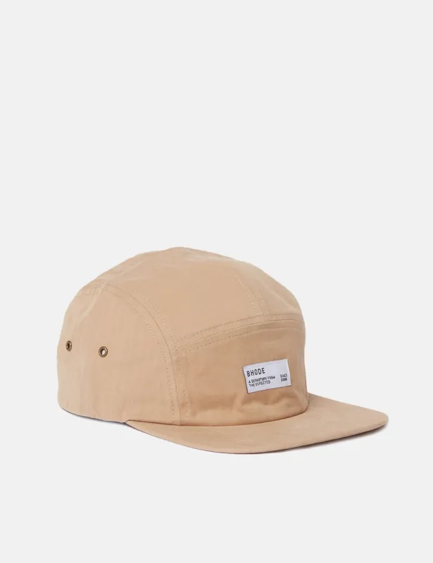 Bhode 5-Panel Cap (Herringbone) - Khaki sold by Article London