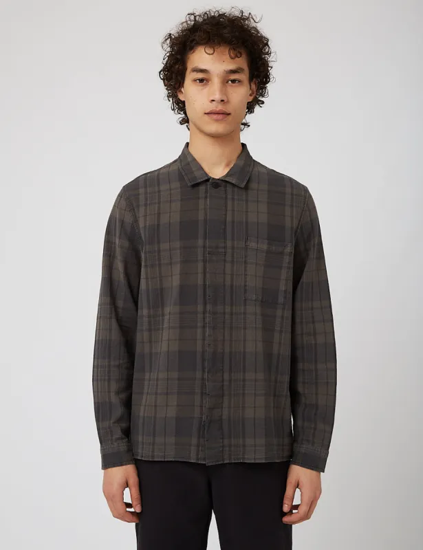 Folk Patch Shirt (Multi Check) - Soft Black sold by Article London