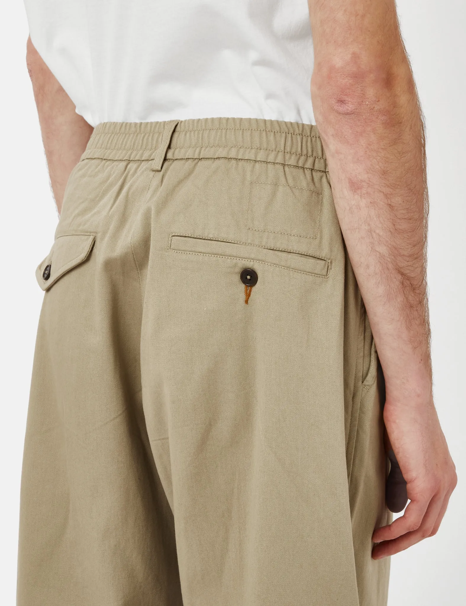 Universal Works Pleated Track Pant (Relaxed) - Stone Grey sold by Article London product image thumbnail 2