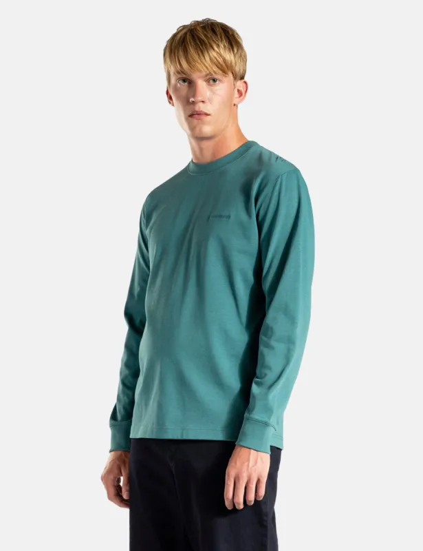 Norse Projects Heavy Logo Longsleeve T-Shirt - Sea Blue made by Norse Projects