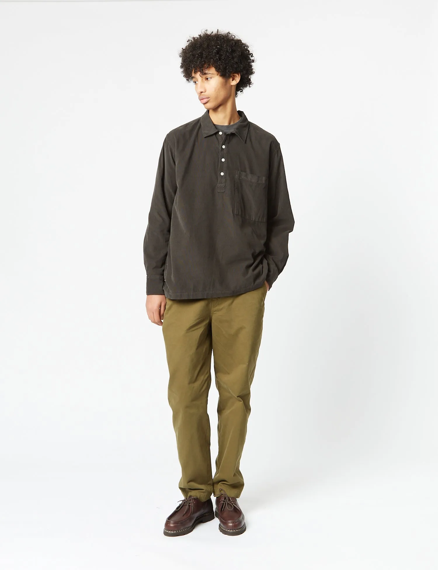 Universal Works Pullover Shirt (Cord) - Licorice Black sold by Article London product image thumbnail 3