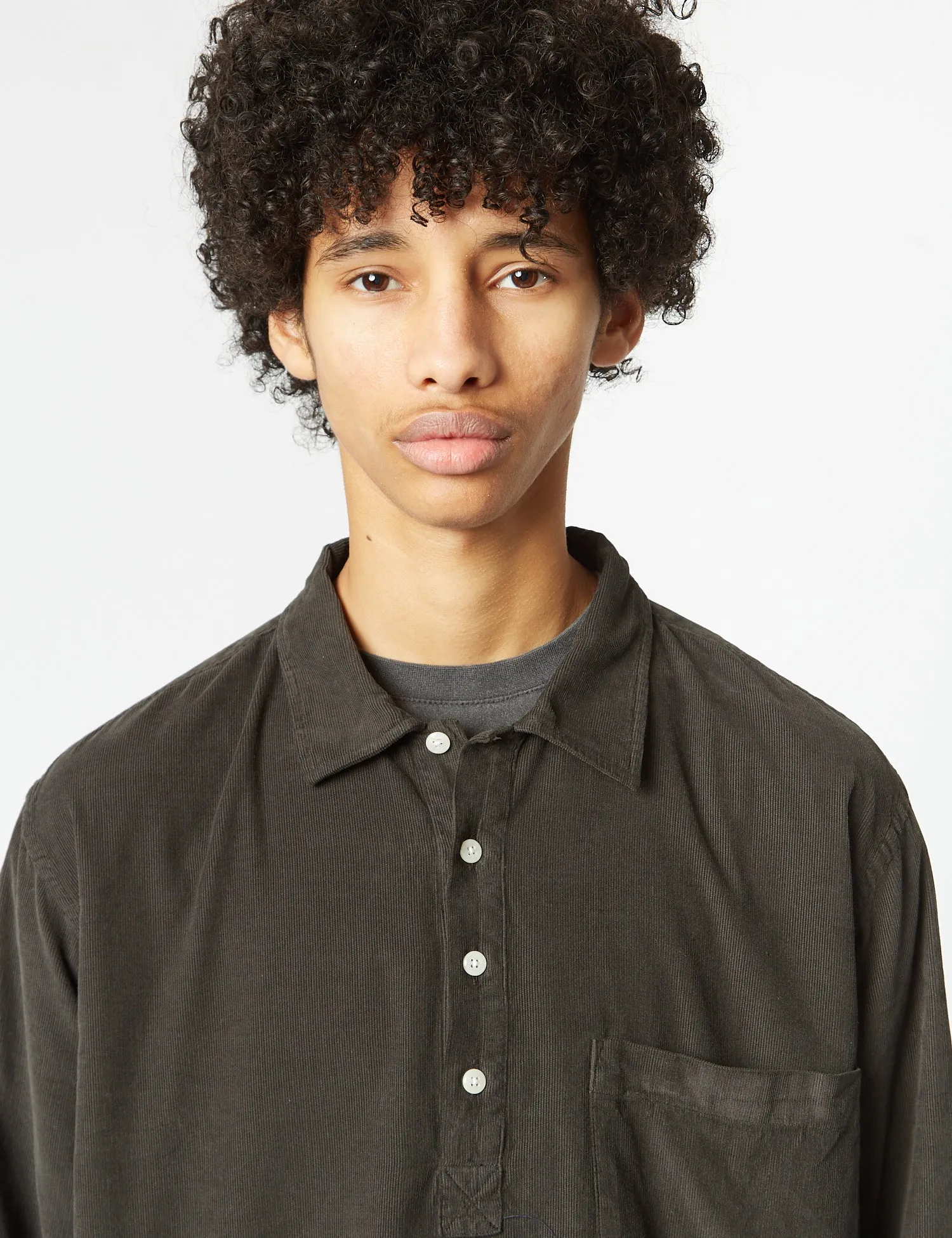 Universal Works Pullover Shirt (Cord) - Licorice Black sold by Article London product image thumbnail 2
