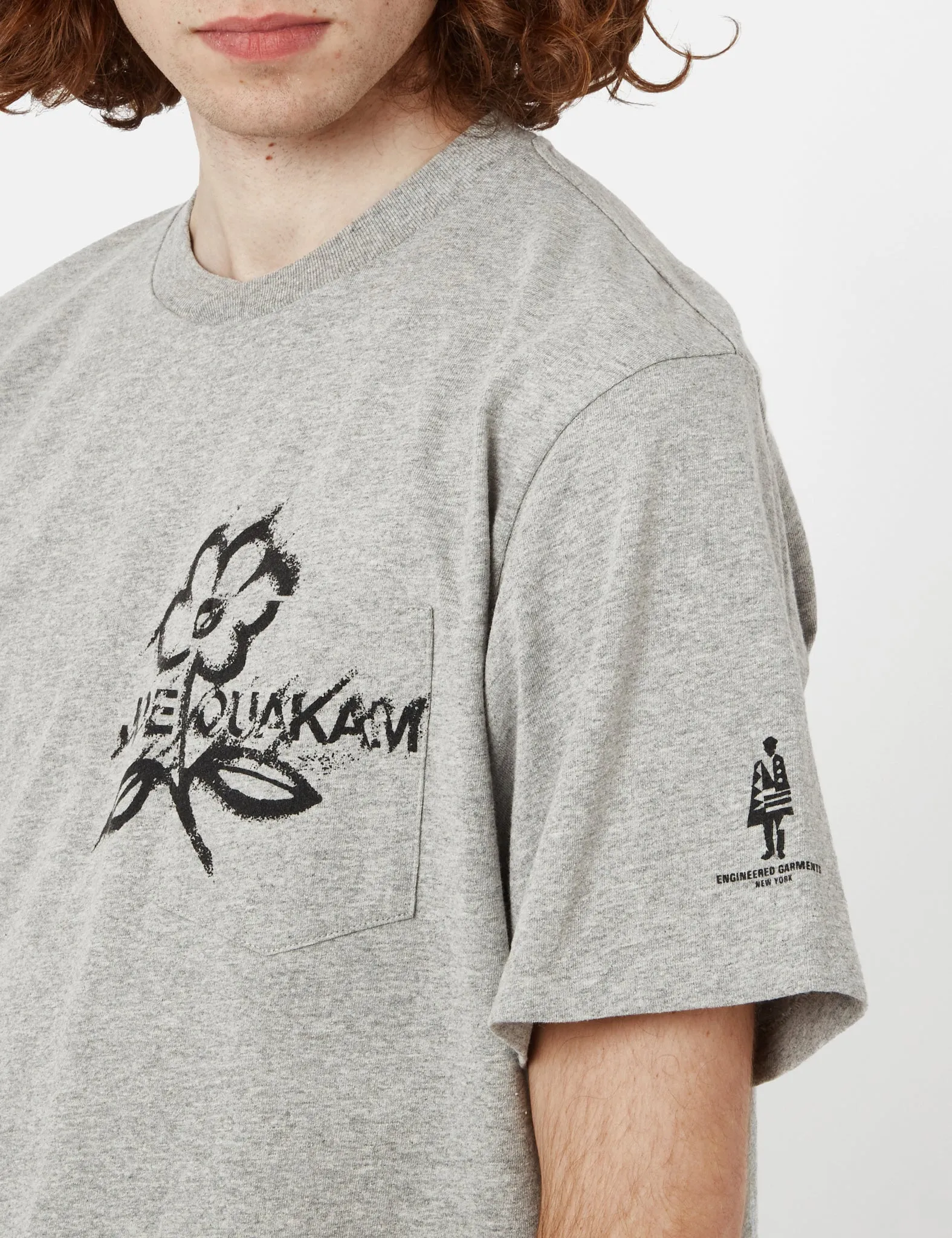 Engineered Garments Printed Cross Crew Neck T-Shirt - Grey sold by Article London product image thumbnail 2