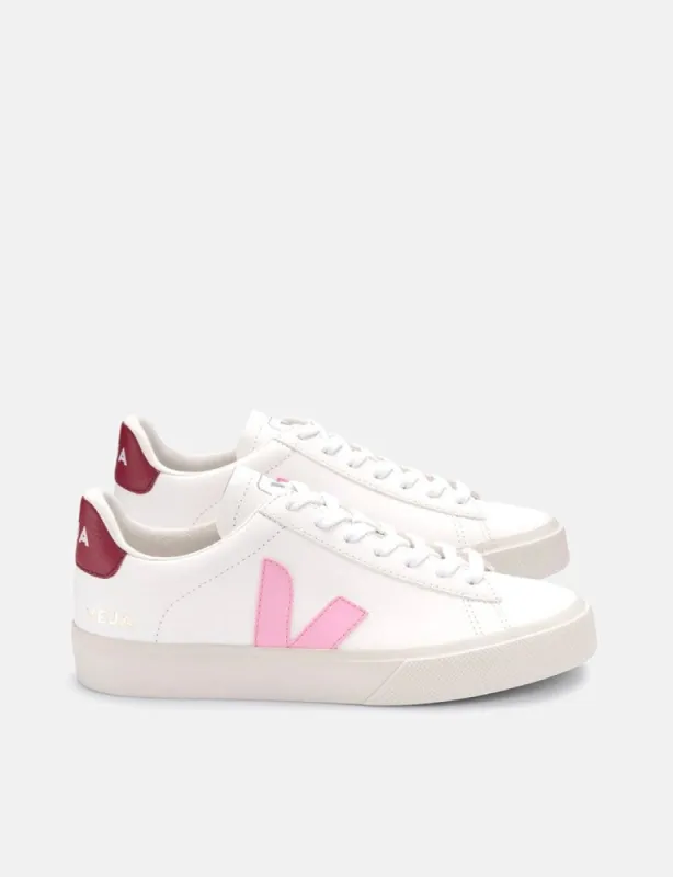 Womens Veja Campo Trainers (Chrome Free) - Extra White/Guimauve/Marsala sold by Article London