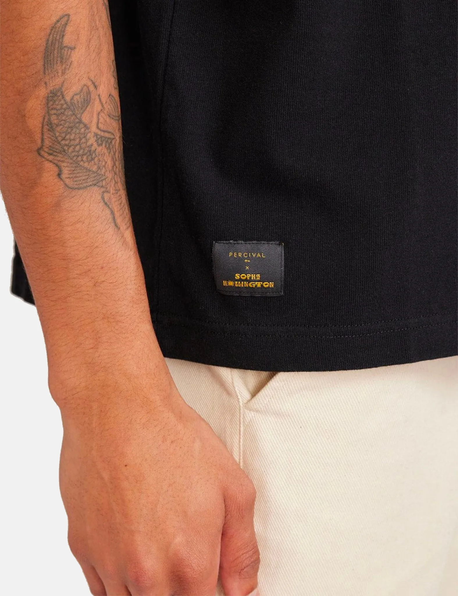 Percival x Sophy Hollington P T-Shirt - Black sold by Article London product image thumbnail 5