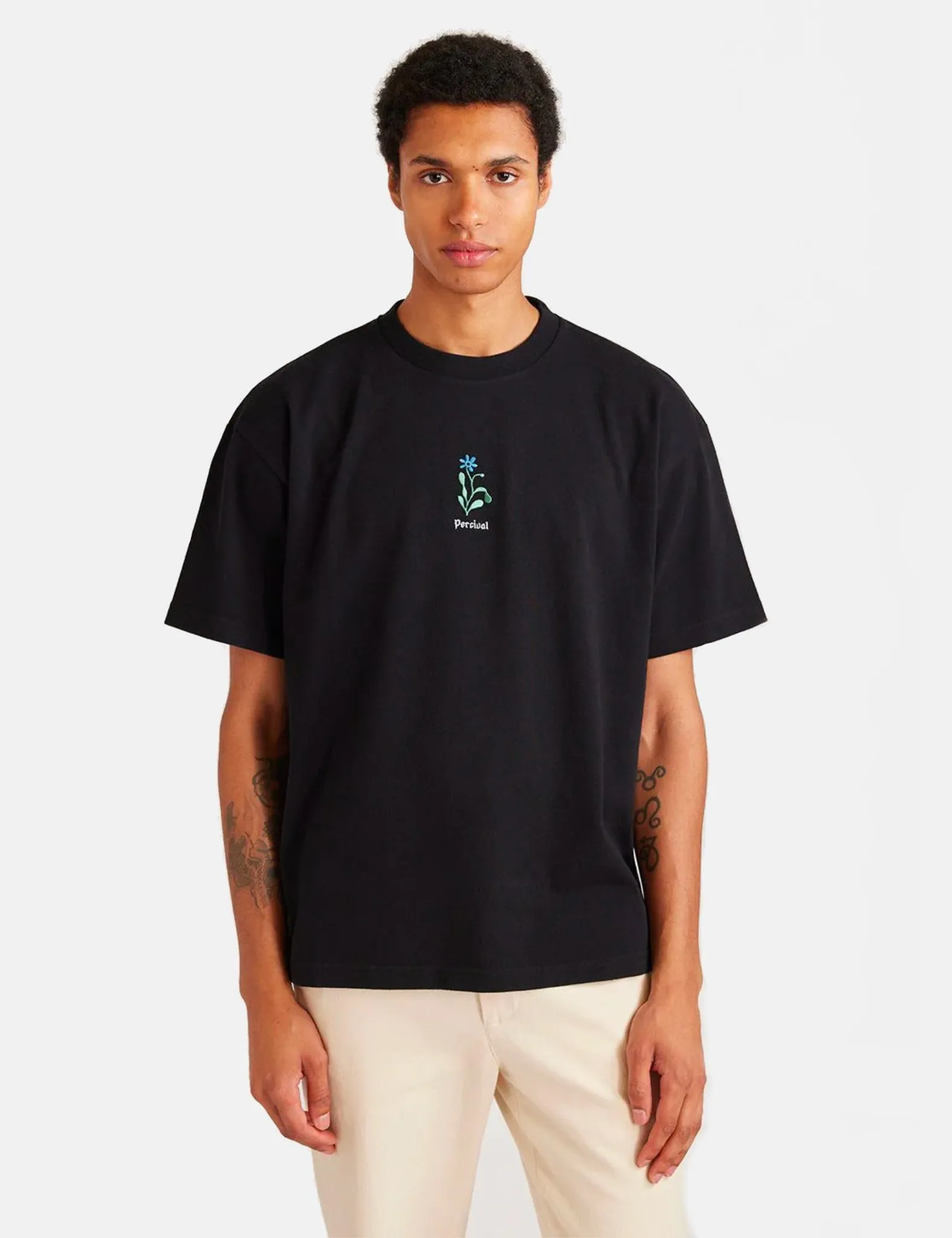Percival x Sophy Hollington P T-Shirt - Black sold by Article London product image thumbnail 2