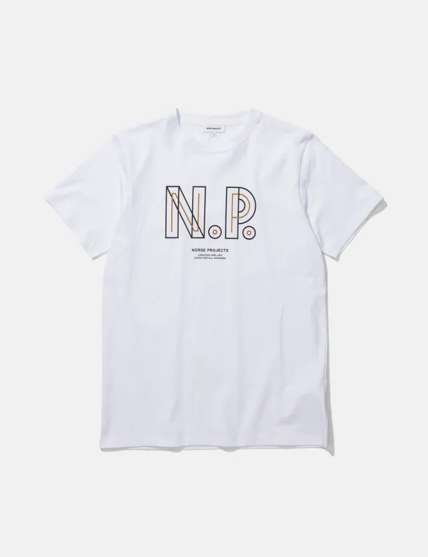 Norse Projects Niels Teknisk Logo T-Shirt - White sold by Article London