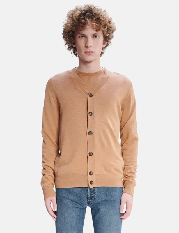 A.P.C. Samuel Cardigan - Heathered Beige sold by Article London