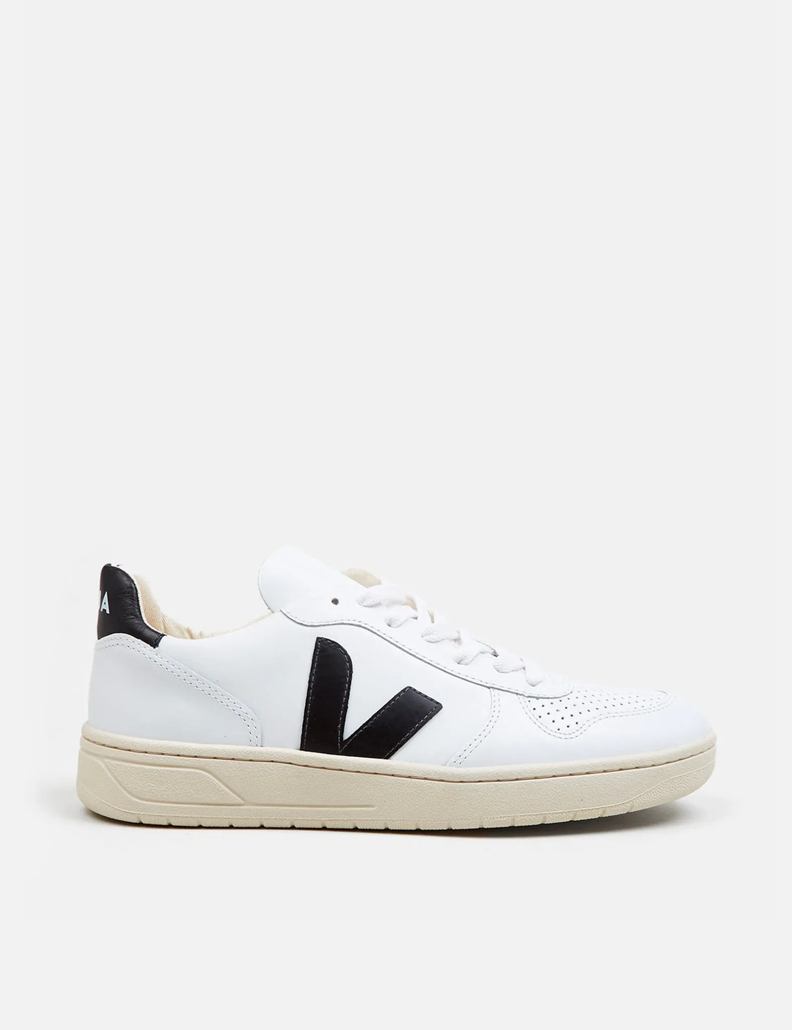 Veja V-10 Trainers - Leather White/Black sold by Article London