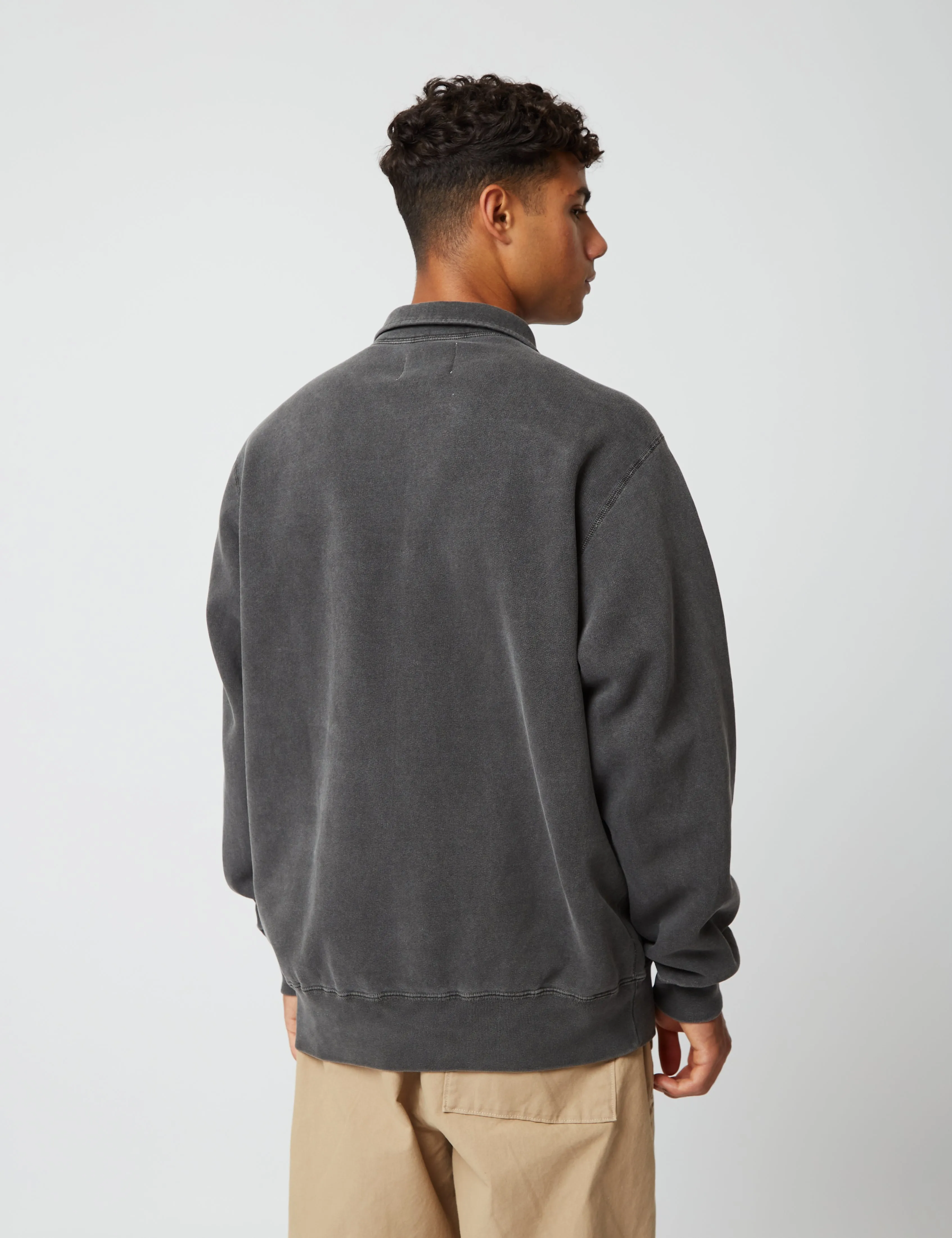 Bhode Pigment Dyed 1/4 Zip Sweat (Organic/Canada Origin, 16oz) - Dusty Black sold by Article London product image thumbnail 3