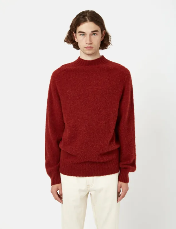 YMC Montand Turtleneck Jumper (Lambswool) - Red made by YMC