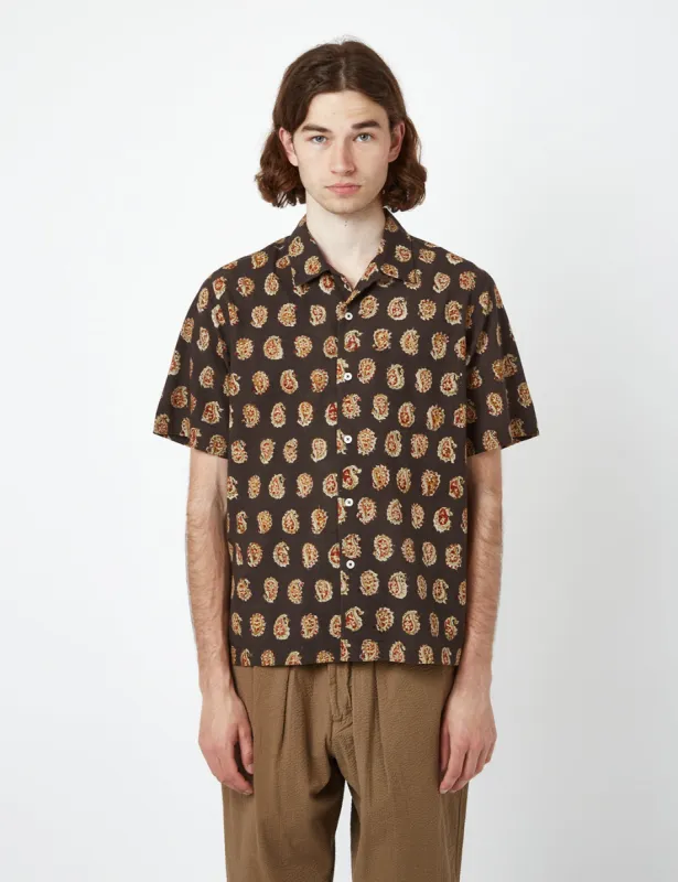Universal Works Road Shirt (Kalamkari Print) - Brown sold by Article London