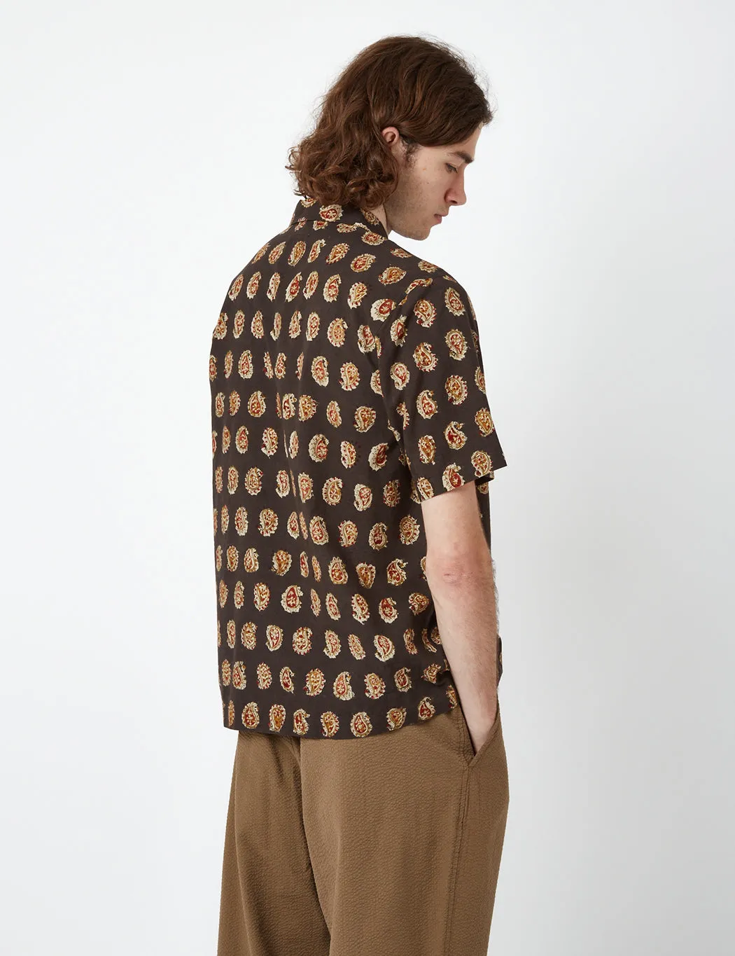 Universal Works Road Shirt (Kalamkari Print) - Brown sold by Article London product image thumbnail 3
