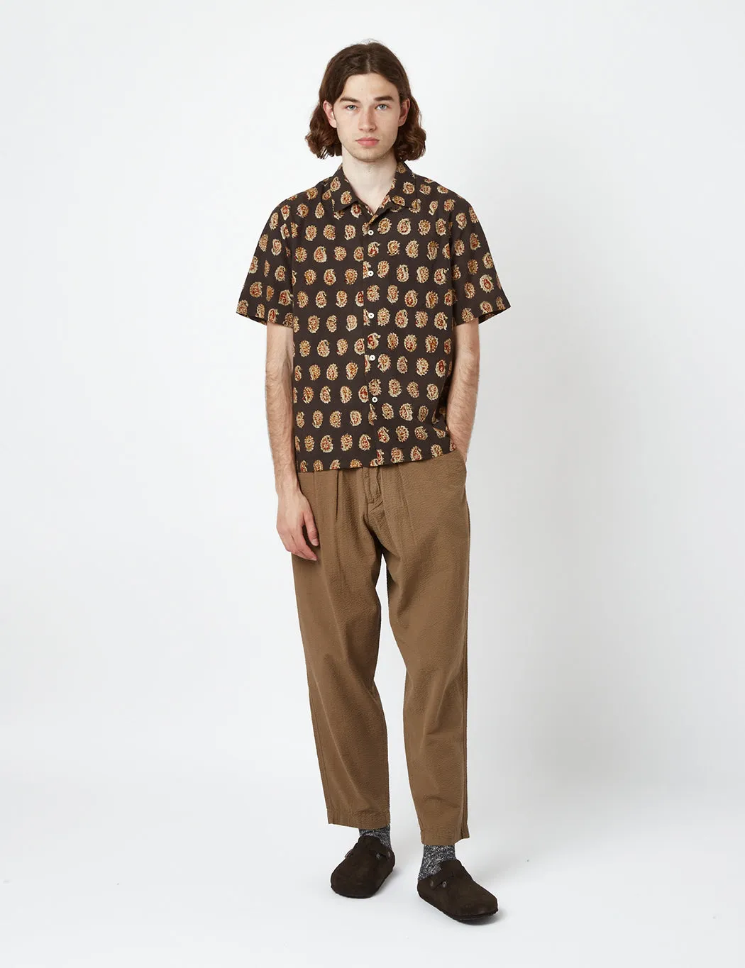 Universal Works Road Shirt (Kalamkari Print) - Brown sold by Article London product image thumbnail 4