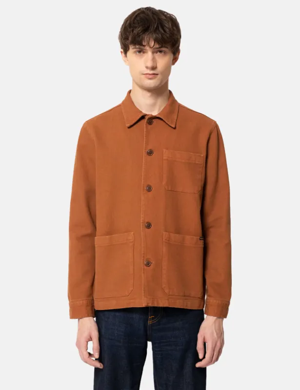 Nudie Barney Worker Jacket - Burnt Orange sold by Article London