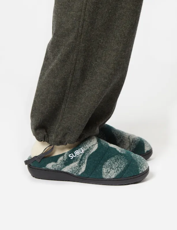 SUBU x And Wander Mountain Camo Permanent Sandal - Green sold by Article London