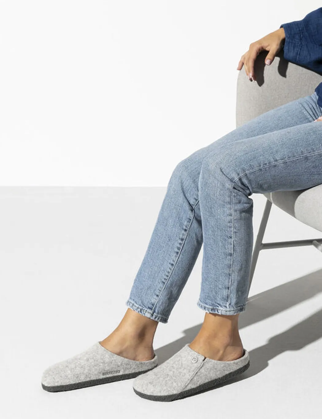 Womens Birkenstock Zermatt Slipper (Narrow) - Light Grey sold by Article London product image thumbnail 4