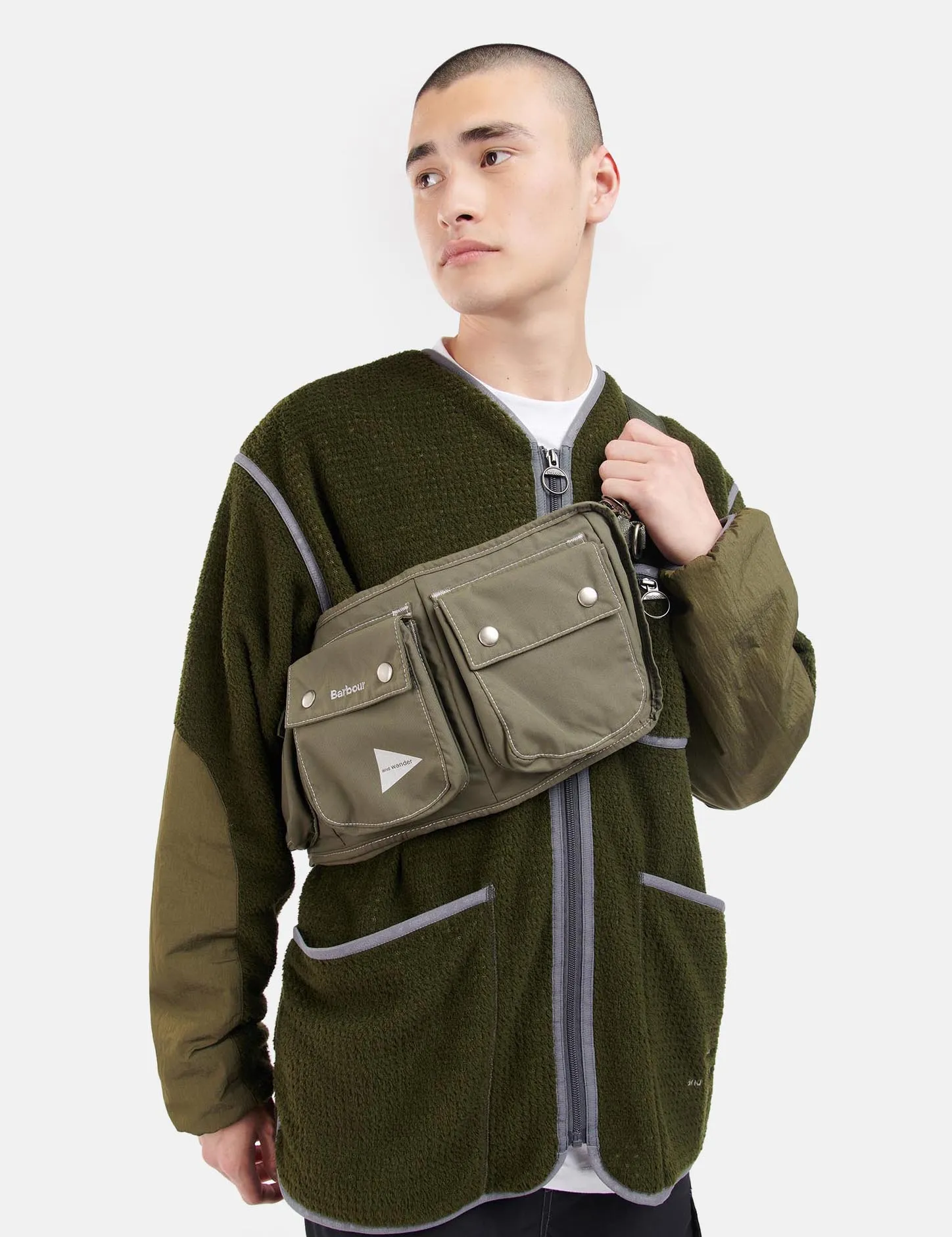 Barbour x And Wander Waist Bag - Khaki sold by Article London product image thumbnail 4