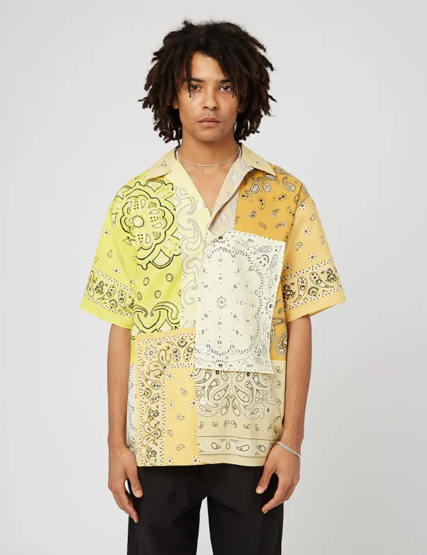 Kenzo Patchwork Short Sleeve Shirt - Golden Yellow sold by Article London