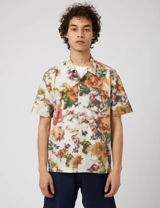 Universal Works Road Shirt - Pixel Flower Camo sold by Article London