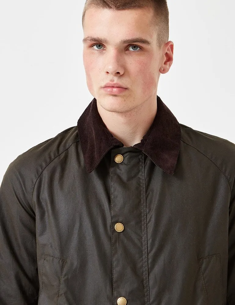 Barbour Ashby Wax Jacket - Olive Green sold by Article London product image thumbnail 3