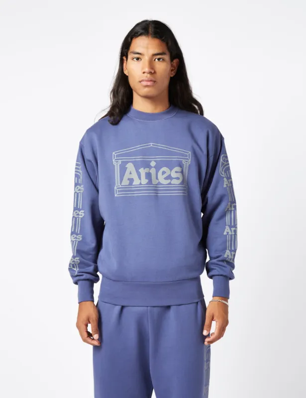 Aries Reflective Column Sweatshirt - Navy Blue | Parallel