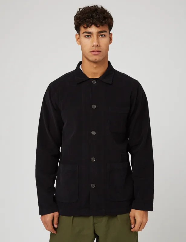 Universal Works Bakers Overshirt (Fine Cord) - Black sold by Article London