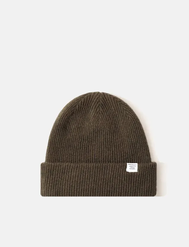 Norse Projects Norse Beanie Hat - Dark Olive Green sold by Article London