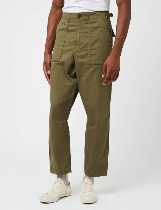 Universal Works Patched Mil Fatigue Twill Pant - Light Olive Green sold by Article London