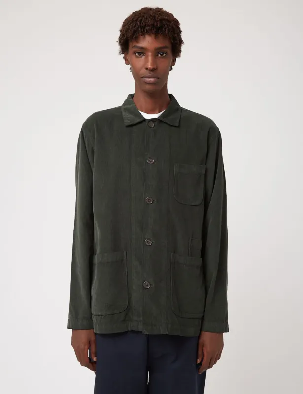 Universal Works Bakers Overshirt (Fine Corduroy) - Forest Green sold by Article London