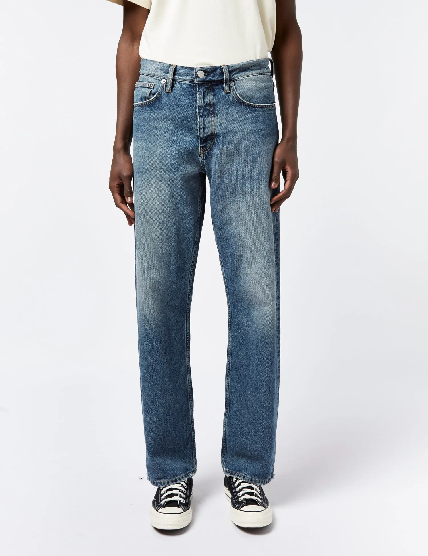 Sunflower Organic Denim Twist Seam Jeans (Loose) - Mid Blue sold by Article London