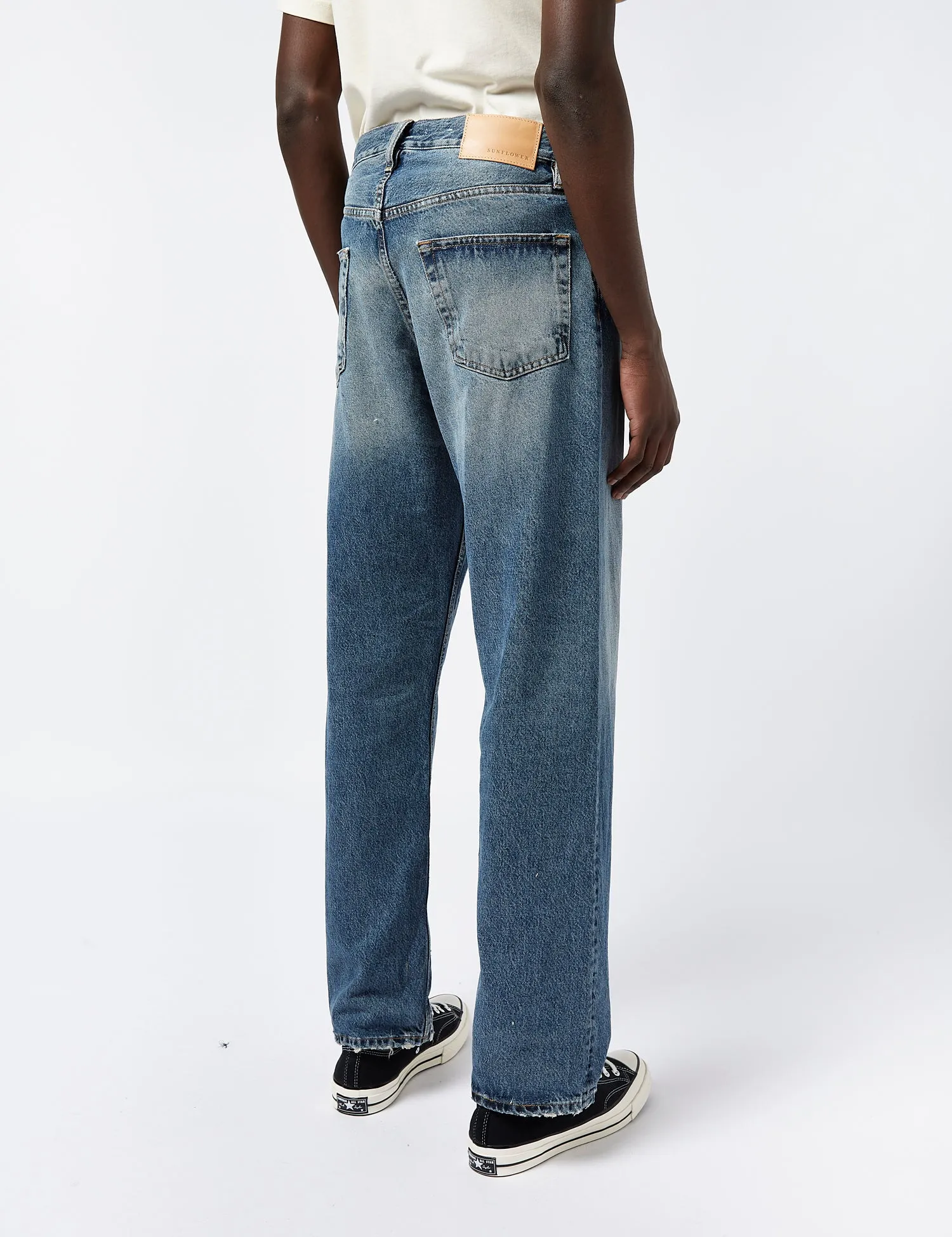 Sunflower Organic Denim Twist Seam Jeans (Loose) - Mid Blue sold by Article London product image thumbnail 3