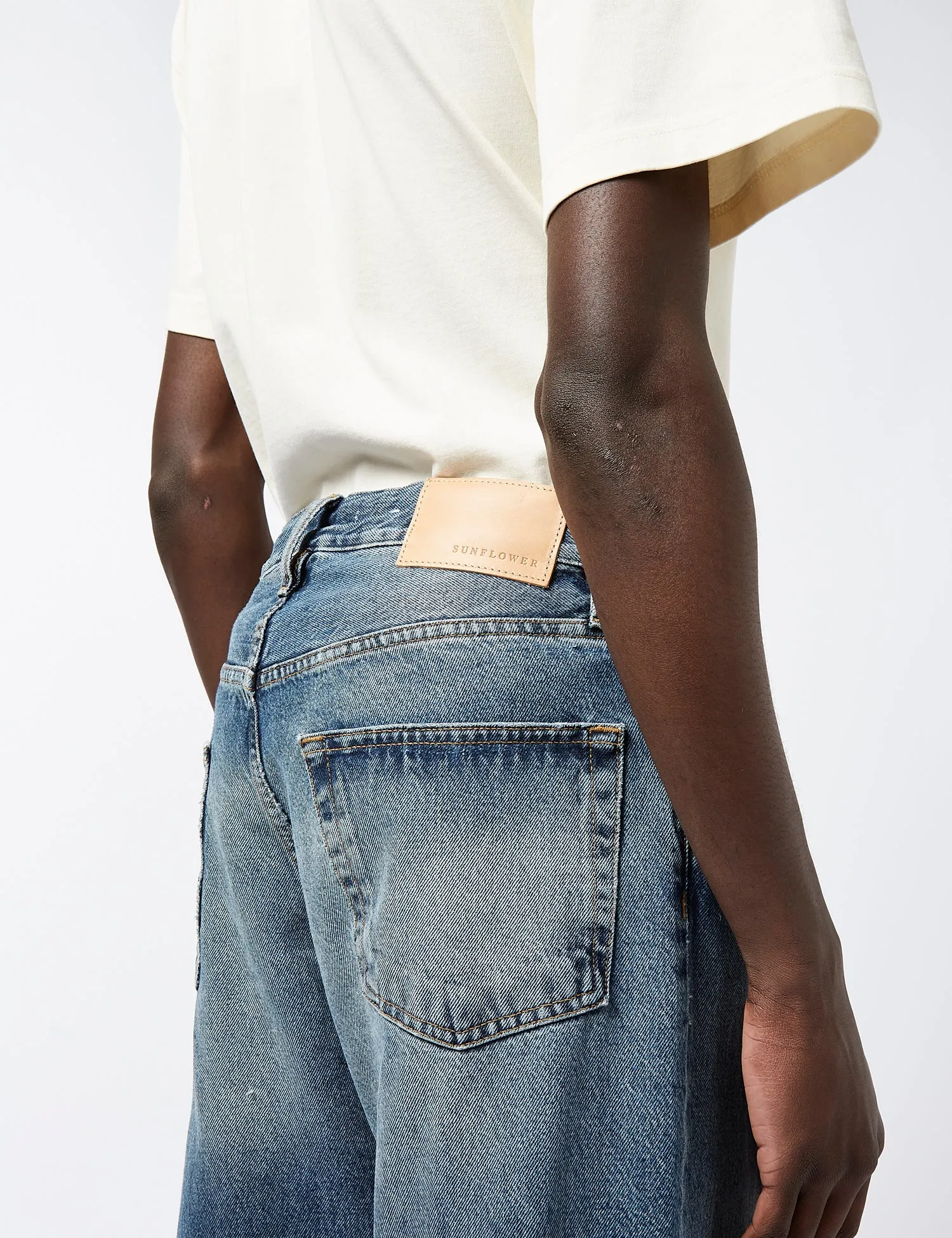 Sunflower Organic Denim Twist Seam Jeans (Loose) - Mid Blue sold by Article London product image thumbnail 2