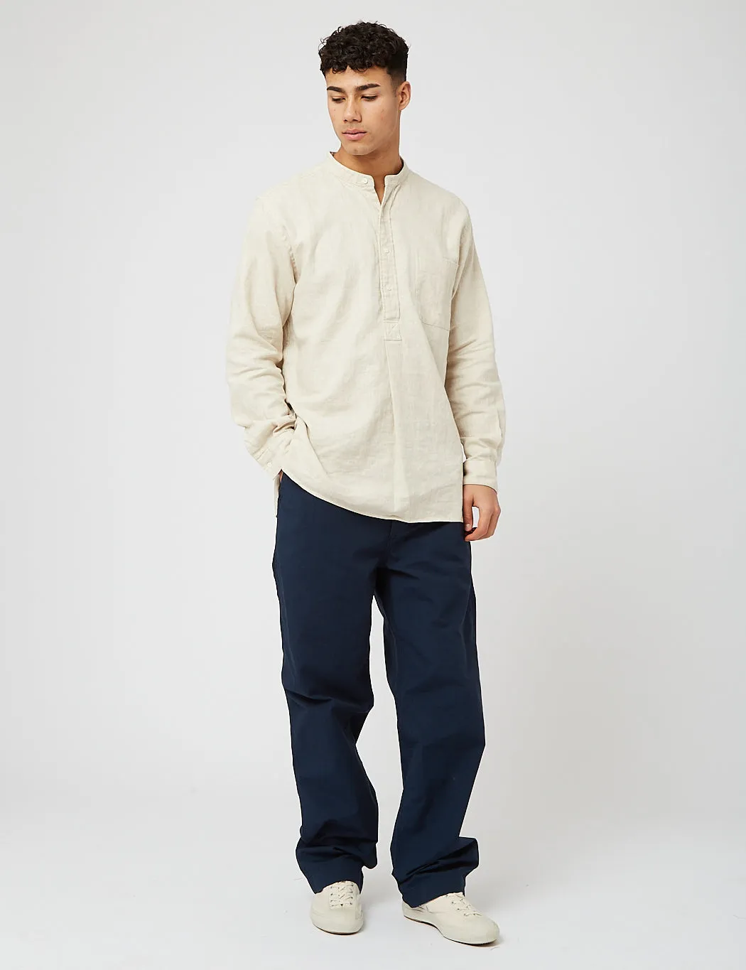 Nigel Cabourn Drawstring Pleated Chino (Regular) - Black Navy sold by Article London product image thumbnail 4