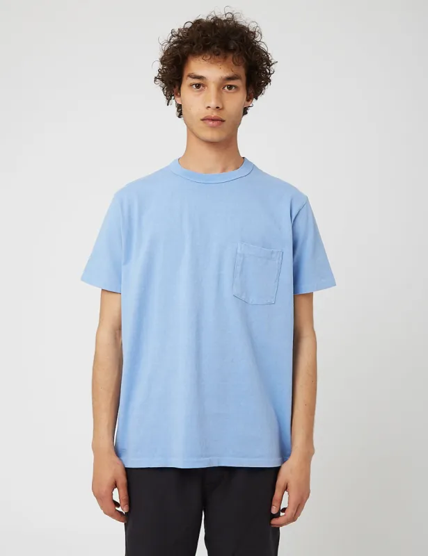 Velva Sheen Pigment Dyed USA Made T-shirt (Pocket) - Dusty Blue sold by Article London