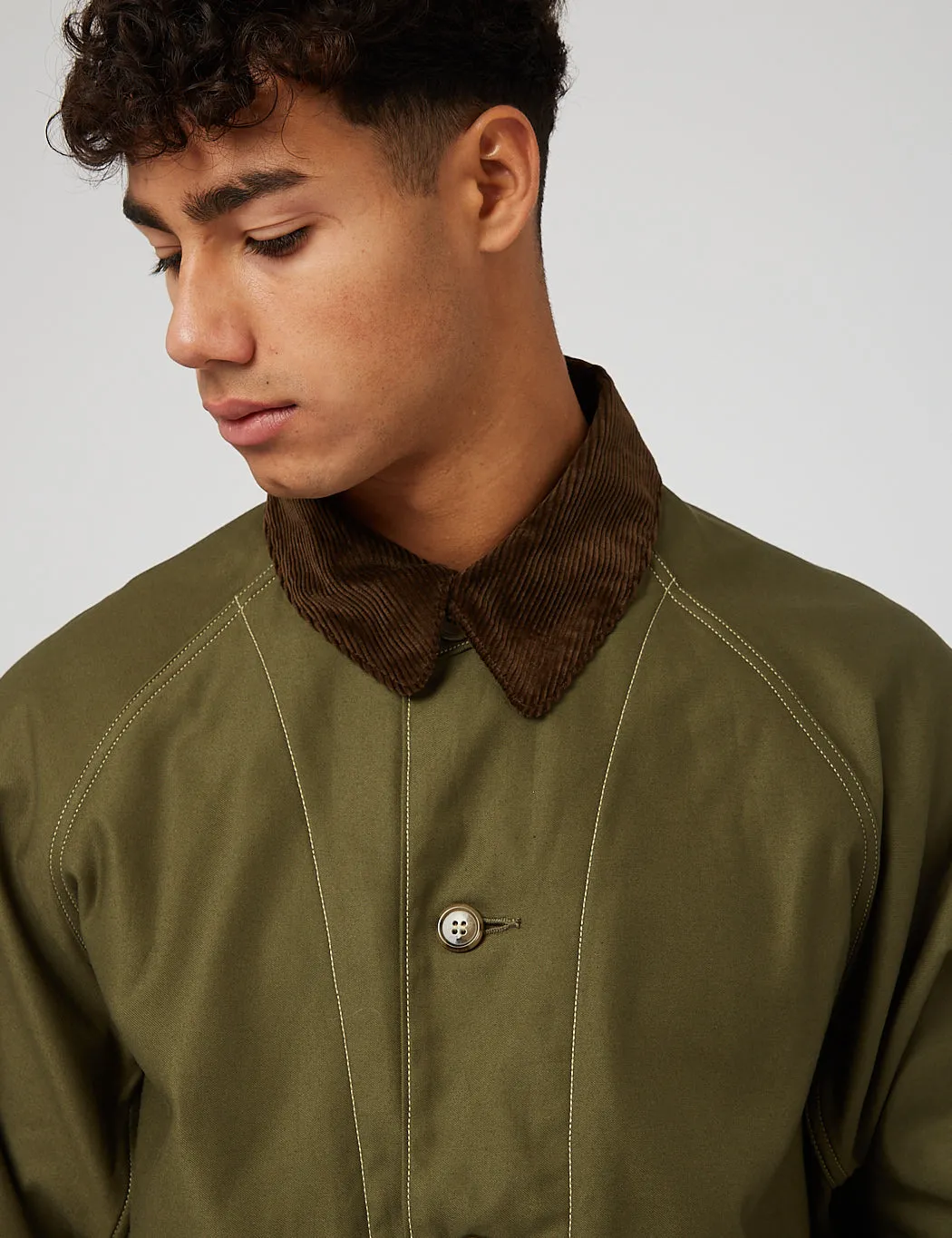 orSlow Lined Short Coverall Jacket - Army Green/Check sold by Article London product image thumbnail 3
